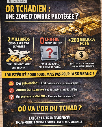 Or tchadien : quand la SONEMIC devient une zone protégée du budget