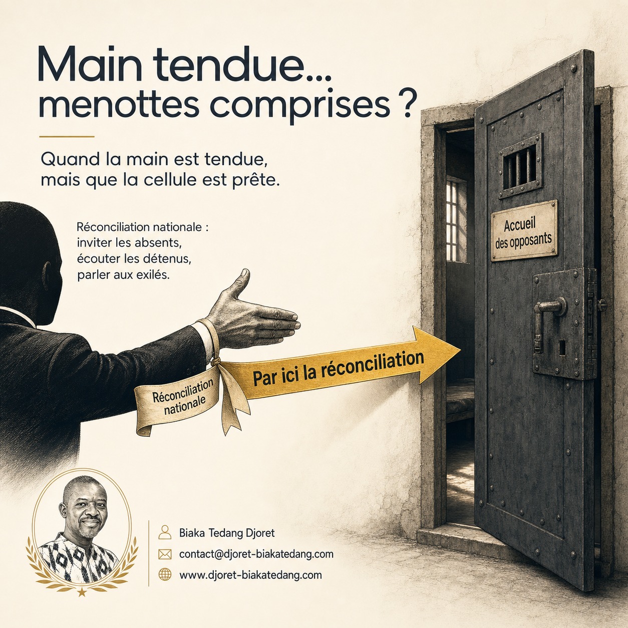 Reconciliation nationale: quelqu’un a-t-il pensé à inviter les fachés? Chronique d’un pays où tout le monde est invité, sauf peut-être ceux avec qui il faudrait parler.