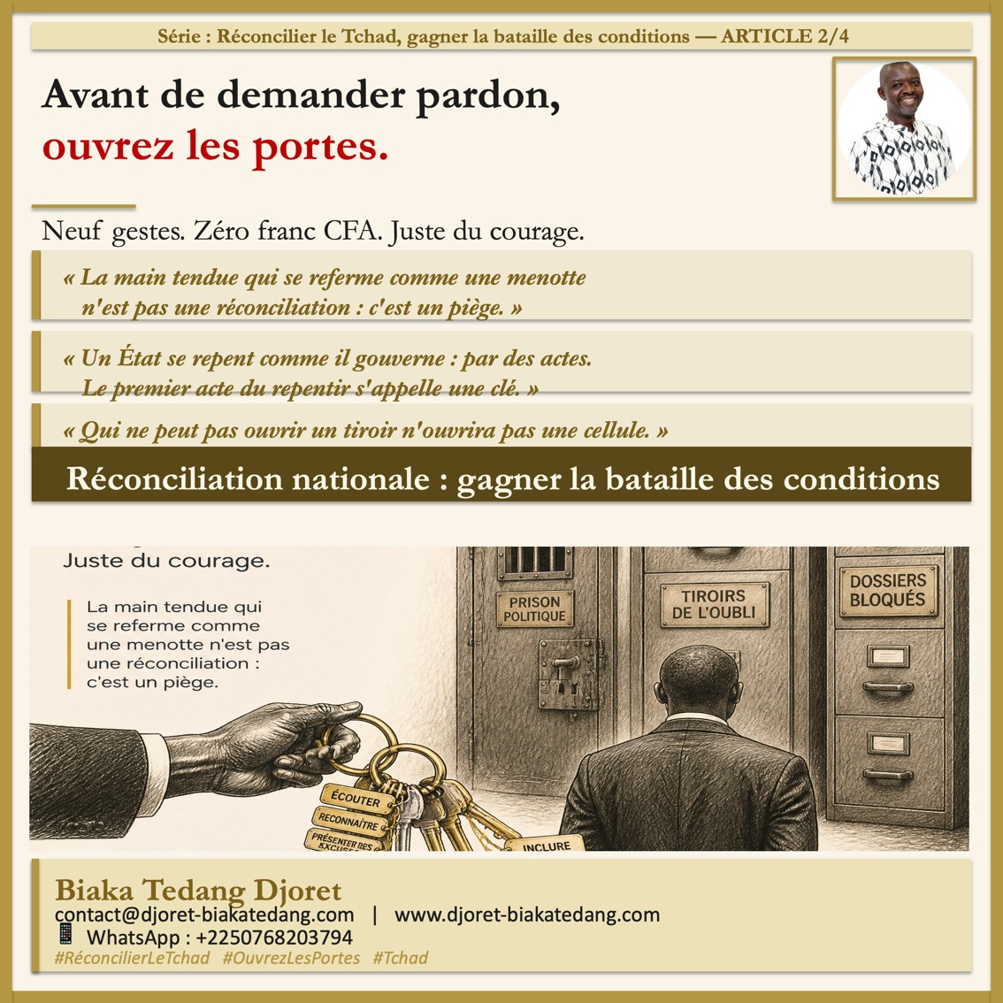Avant de demander pardon, ouvrez les portes - Série : Réconcilier le Tchad, gagner la bataille des conditions